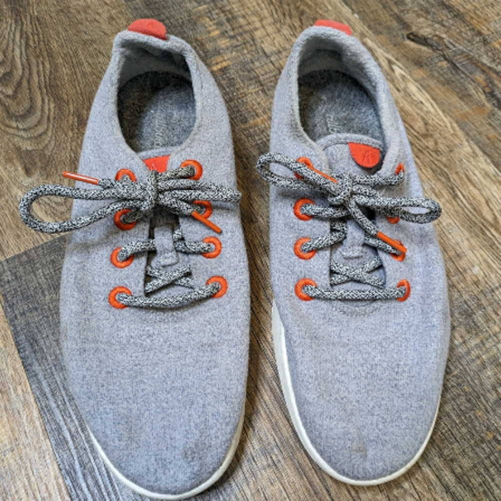 Allbirds wool runner tie up shoes gray